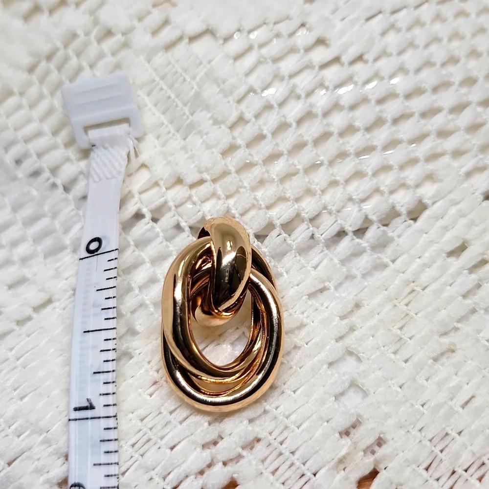 Chunky Gold Oval Stud Earrings | Bold Sculptural Statement | 1.18” New